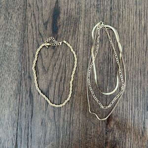 Elegant Gold Chain Necklace Set